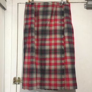 VINTAGE ALJEAN MIDI PLEATED PLAID SKIRTS SIZE 14